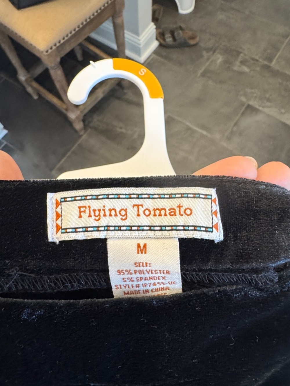 Flying Tomato Black Velvet high waisted flare pants
